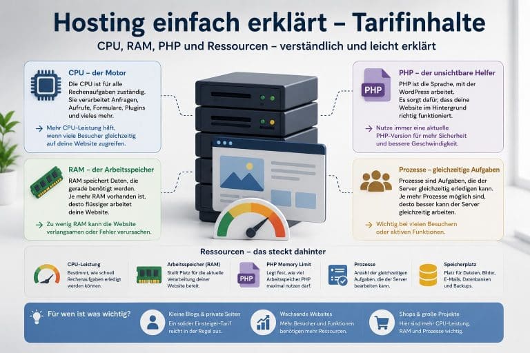 CPU, RAM, PHP und Ressourcen – Hosting einfach erklärt