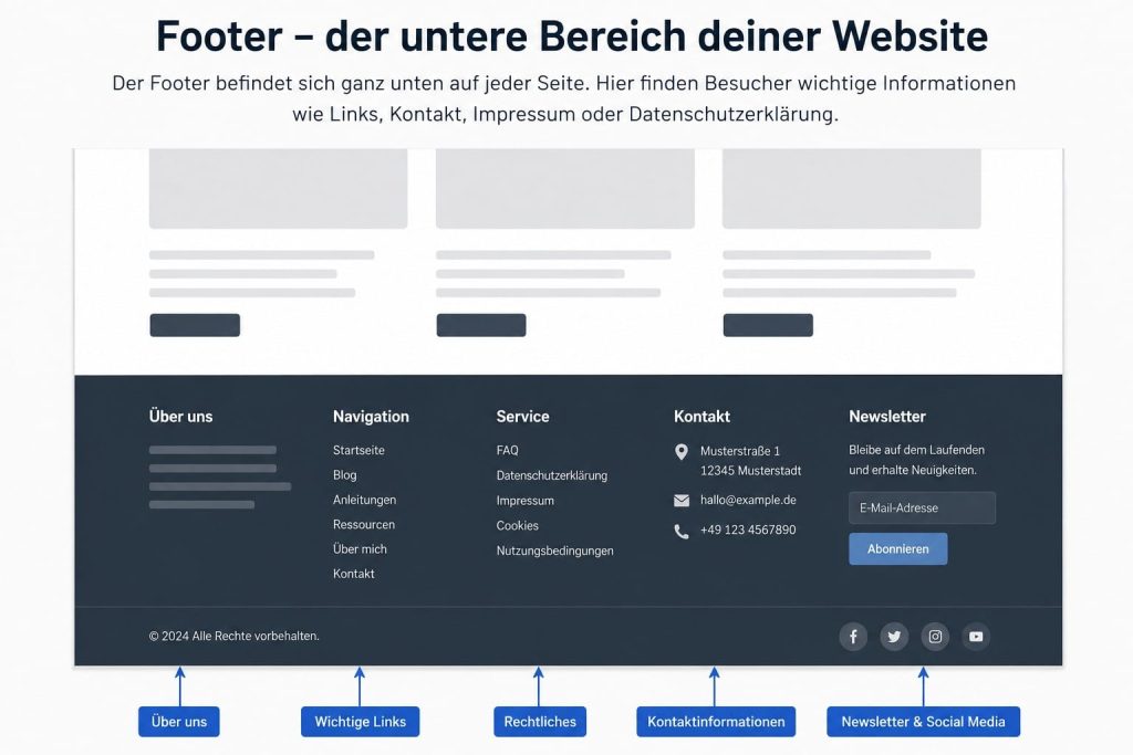 Footer – der untere Bereich deiner Website