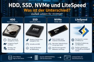 Hosting - HDD, SSD, NVMe und LiteSpeed