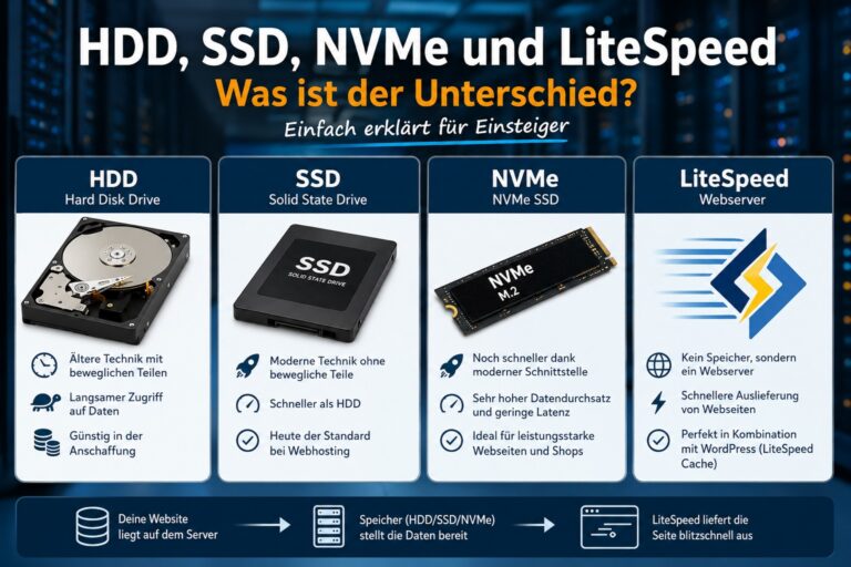 Hosting - HDD, SSD, NVMe und LiteSpeed