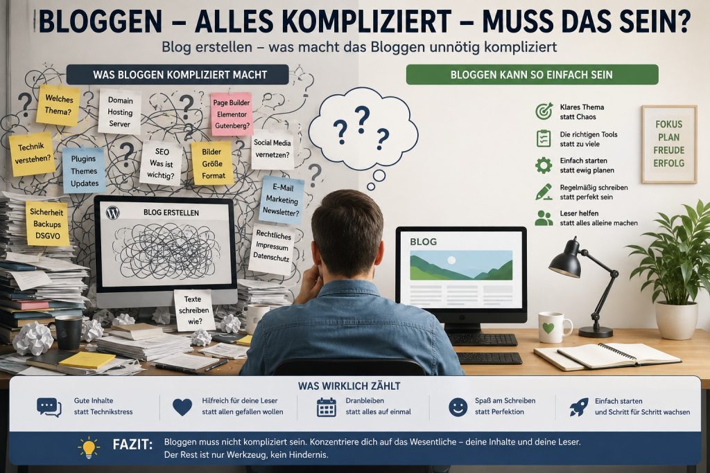 Blog erstellen – was macht das Bloggen unnötig kompliziert
